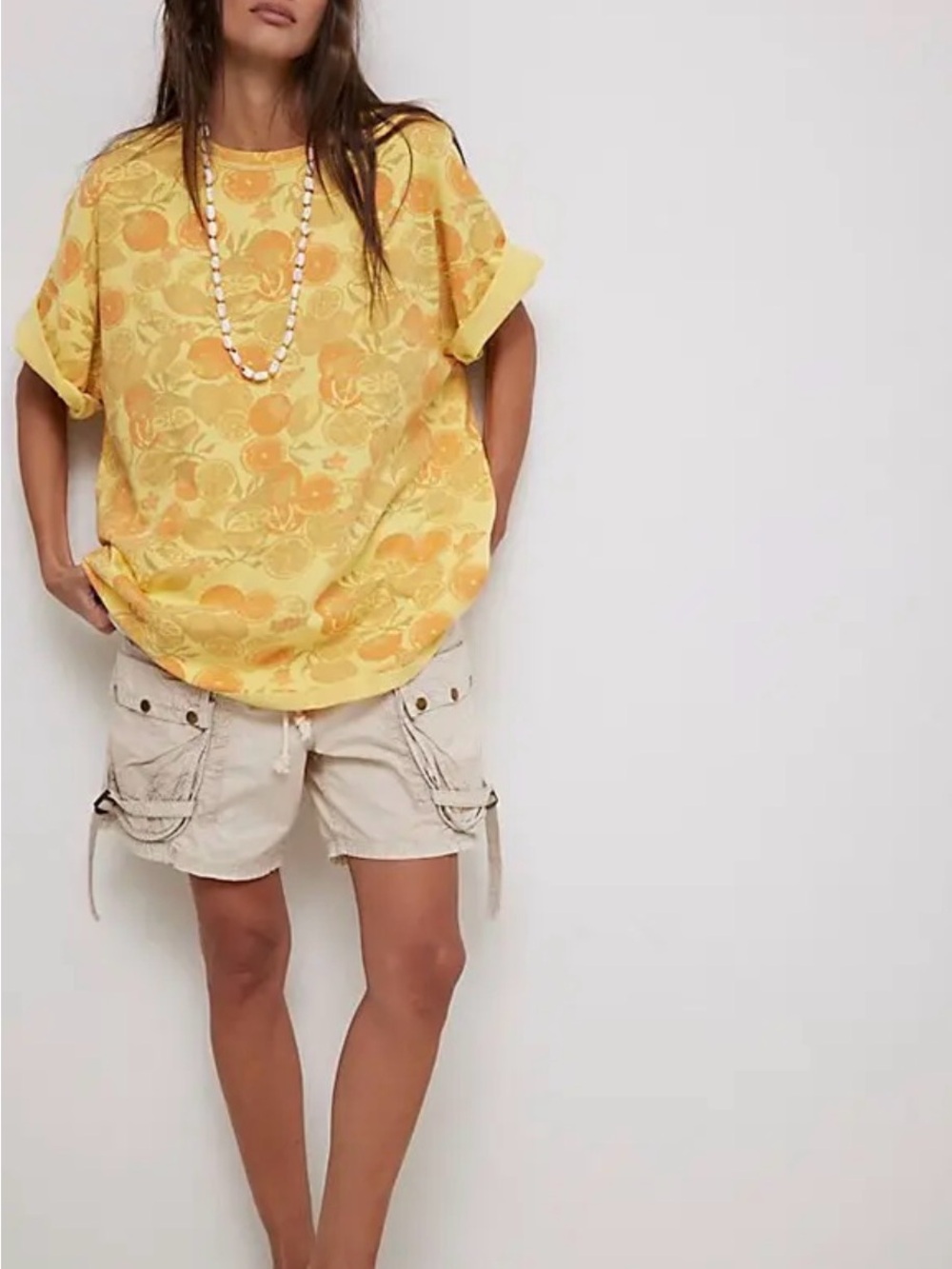 FREE PEOPLE DEVON TEE CITRUS COMBO
